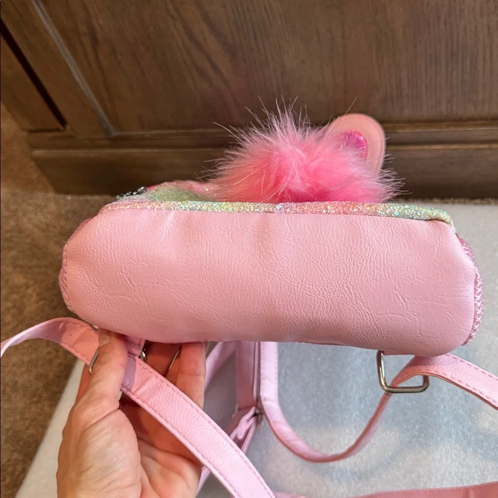 OMG accessories sparkly Pom Pom bunny toddler kid size backpack